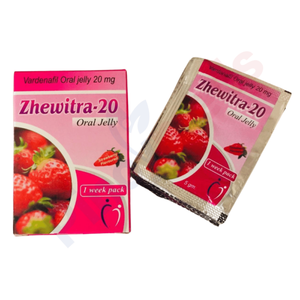 Zhewitra 20 mg oral jelly for erectile dysfunction in sachet form