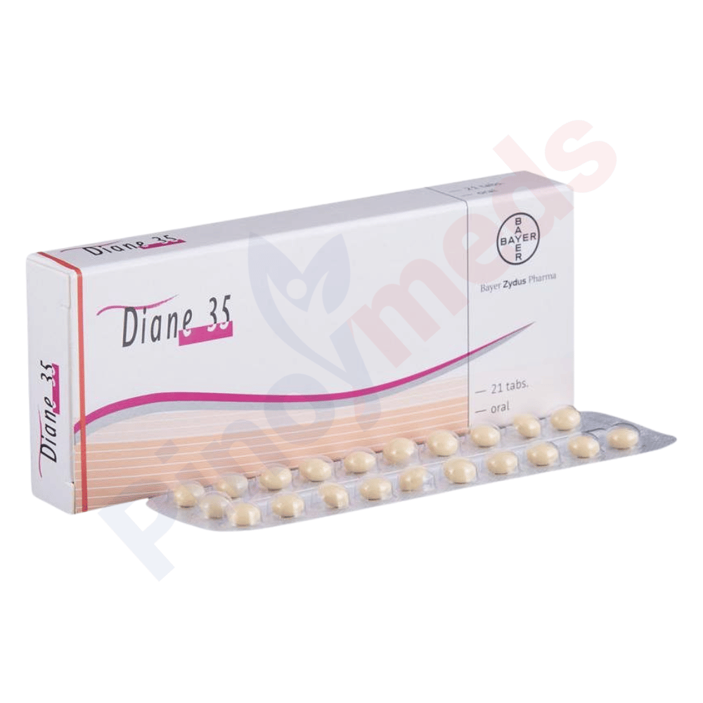 Diane-35 hormonal acne and contraceptive tablet blister pack