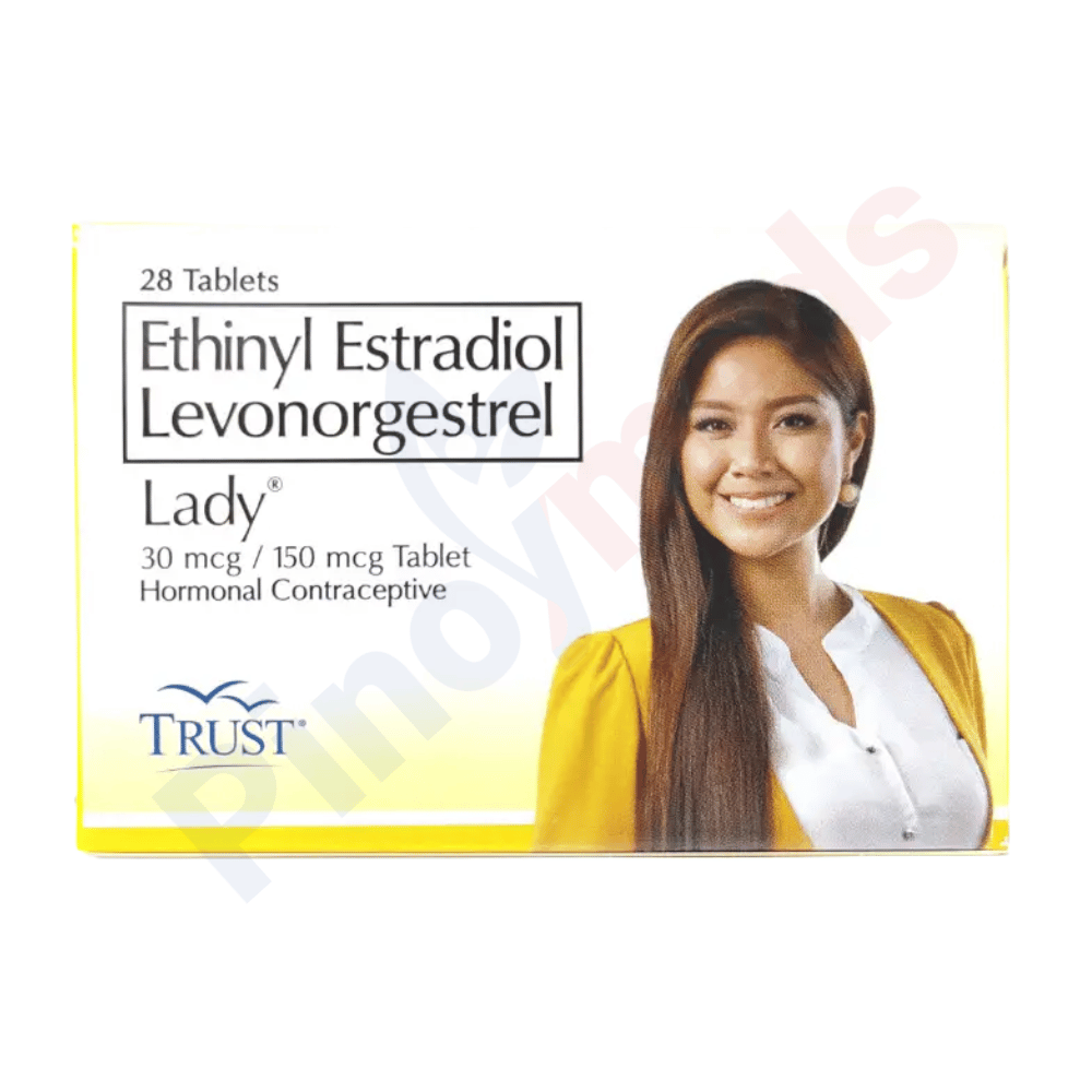 Lady 30 mcg / 150 mcg oral contraceptive pack available in the Philippines