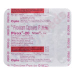 Blister pack of Pirox 20 mg anti-inflammatory capsules.